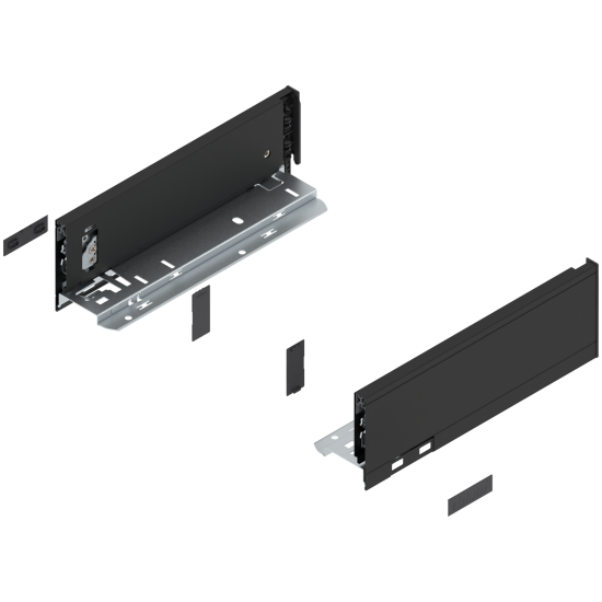 Laterală LEGRABOX, Înălţime M (90.5 mm), NL=270 mm, dreapta+stânga, pentru LEGRABOX pure, negru-carbon mat