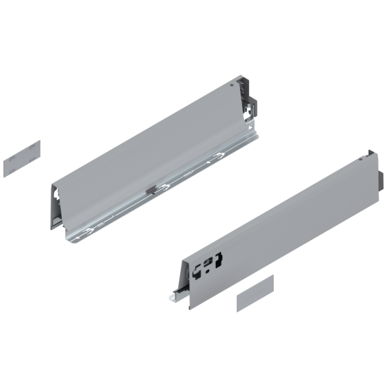 Laterală TANDEMBOX, Înălţime M (83.6 mm), NL=400 mm, dreapta+stânga, pentru TANDEMBOX antaro , R9006 gri aluminiu