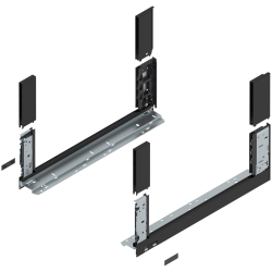 Laterală de sertar LEGRABOX free, Înălţime C (177 mm), NL=500 mm, dreapta+stânga, pentru LEGRABOX free, negru-carbon mat