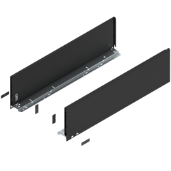 Laterală de sertar LEGRABOX, Înălţime C (177 mm), NL=650 mm, dreapta+stânga, pentru LEGRABOX pure, negru-carbon mat