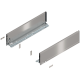 Laterală de sertar LEGRABOX, Înălţime K (128.5 mm), NL=500 mm, dreapta+stânga, pentru LEGRABOX pure, inox periat-lăcuit