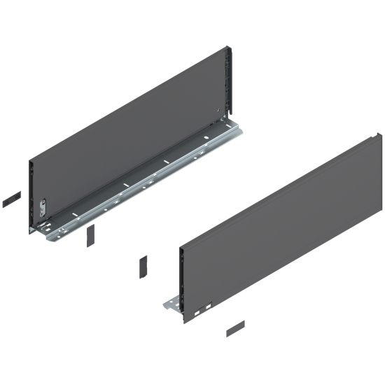 Laterală de sertar LEGRABOX, Înălţime C (177 mm), NL=550 mm, dreapta+stânga, pentru LEGRABOX pure, gri-orion mat