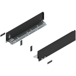 Laterală LEGRABOX, Înălţime M (90.5 mm), NL=400 mm, dreapta+stânga, pentru LEGRABOX pure, negru-carbon mat