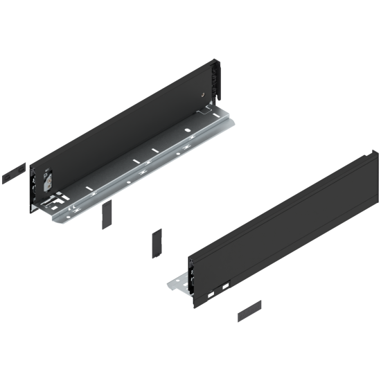 Laterală LEGRABOX, Înălţime M (90.5 mm), NL=400 mm, dreapta+stânga, pentru LEGRABOX pure, negru-carbon mat