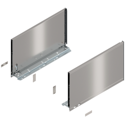 Laterală de sertar LEGRABOX, Înălţime F (241 mm), NL=400 mm, dreapta+stânga, pentru LEGRABOX pure, inox periat-lăcuit
