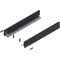 Laterală LEGRABOX, Înălţime M (90.5 mm), NL=600 mm, dreapta+stânga, pentru LEGRABOX pure, negru-carbon mat