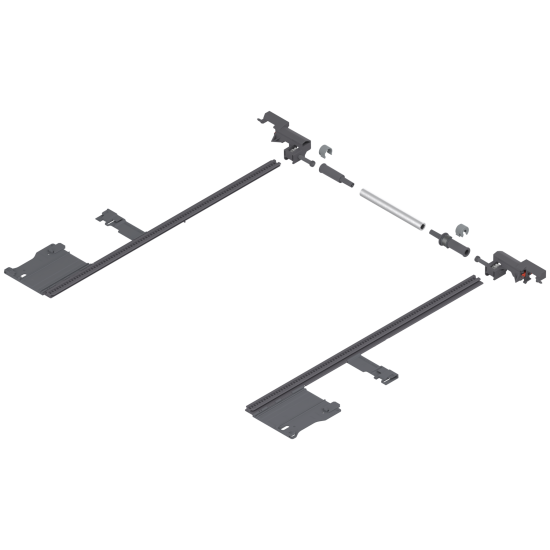 LEGRABOX Mecanism de stabilizare laterală, NL=400 mm, KB=1400 mm, Extensie totală, pentru debitat, R7037 gri închis