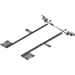 LEGRABOX Mecanism de stabilizare laterală, NL=400 mm, KB=1400 mm, Extensie totală, pentru debitat, R7037 gri închis