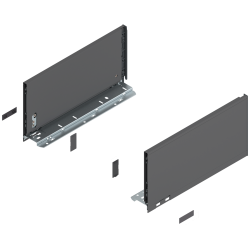 Laterală de sertar LEGRABOX, Înălţime C (177 mm), NL=350 mm, dreapta+stânga, pentru LEGRABOX pure, gri-orion mat
