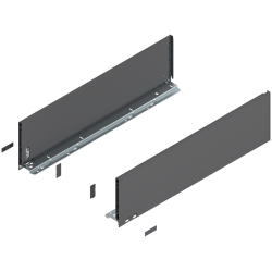 Laterală de sertar LEGRABOX, Înălţime C (177 mm), NL=650 mm, dreapta+stânga, pentru LEGRABOX pure, gri-orion mat