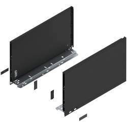 Laterală de sertar LEGRABOX, Înălţime F (241 mm), NL=400 mm, dreapta+stânga, pentru LEGRABOX pure, negru-carbon mat
