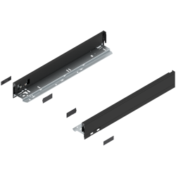 Laterală de sertar LEGRABOX, Înălţime N (66.5 mm), NL=450 mm, dreapta+stânga, pentru LEGRABOX pure, negru-carbon mat