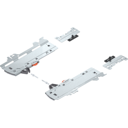 set (Unitate TIP-ON BLUMOTION + Declanşator + Adaptor), pentru MERIVOBOX, Tip L1, NL=350-600 mm, Greutate totală a extragerii=0-20 kg, dreapta+stânga, R7035 gri deschis