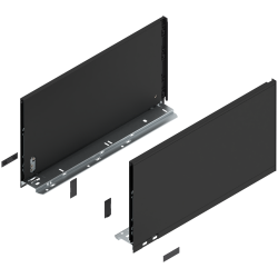 Laterală de sertar LEGRABOX, Înălţime F (241 mm), NL=450 mm, dreapta+stânga, pentru LEGRABOX pure, negru-carbon mat