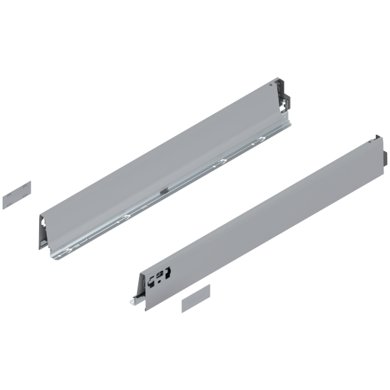 Laterală TANDEMBOX, Înălţime M (83 mm), NL=650 mm, dreapta+stânga, pentru TANDEMBOX intivo/antaro, pentru , R9006 gri aluminiu