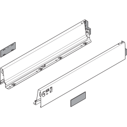 Laterală TANDEMBOX, Înălţime M (83 mm), NL=650 mm, dreapta+stânga, pentru TANDEMBOX intivo/antaro, pentru , R9006 gri aluminiu