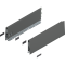 Laterală de sertar MERIVOBOX, Înălţime K (129 mm), NL=400 mm, dreapta+stânga, gri-orion mat