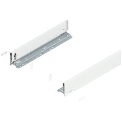 Laterală de sertar LEGRABOX, Înălţime M (90.5 mm), NL=450 mm, dreapta+stânga, pentru LEGRABOX pure, alb-mătase mat