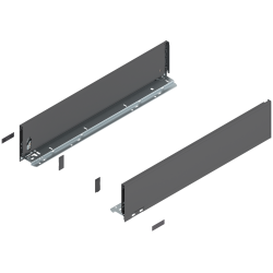Laterală de sertar LEGRABOX, Înălţime K (128.5 mm), NL=600 mm, dreapta+stânga, pentru LEGRABOX pure, gri-orion mat