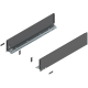 Laterală de sertar LEGRABOX, Înălţime K (128.5 mm), NL=600 mm, dreapta+stânga, pentru LEGRABOX pure, gri-orion mat