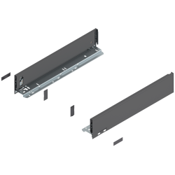 Laterală de sertar LEGRABOX, Înălţime M (90.5 mm), NL=450 mm, dreapta+stânga, pentru LEGRABOX pure, gri-orion mat