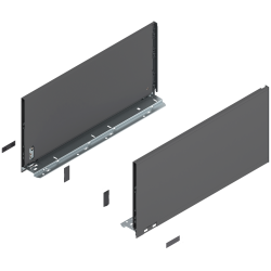 Laterală de sertar LEGRABOX, Înălţime F (241 mm), NL=500 mm, dreapta+stânga, pentru LEGRABOX pure, gri-orion mat