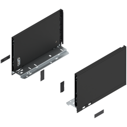 Laterală de sertar LEGRABOX, Înălţime C (177 mm), NL=270 mm, dreapta+stânga, pentru LEGRABOX pure, negru-carbon mat