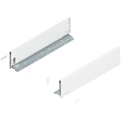 Laterală de sertar LEGRABOX, Înălţime K (128.5 mm), NL=500 mm, dreapta+stânga, pentru LEGRABOX pure, alb-mătase mat