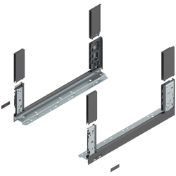 Laterală de sertar LEGRABOX free, Înălţime C (177 mm), NL=500 mm, dreapta+stânga, pentru LEGRABOX free, gri-orion mat