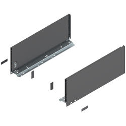 Laterală de sertar LEGRABOX, Înălţime C (177 mm), NL=450 mm, dreapta+stânga, pentru LEGRABOX pure, gri-orion mat