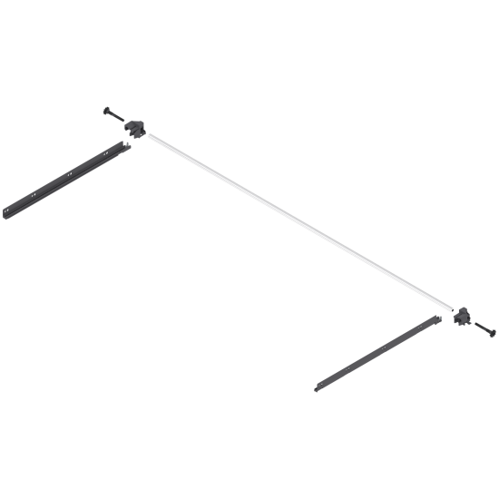 TANDEMBOX Mecanism de stabilizare laterală (construibil în sus), NL=500 mm, KB=1200 mm, Extensie totală, Sertar/extragere cu front înalt, R7037 gri închis