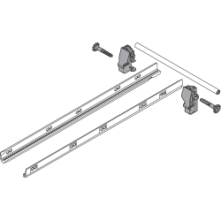TANDEMBOX Mecanism de stabilizare laterală (construibil în sus), NL=500 mm, KB=1200 mm, Extensie totală, Sertar/extragere cu front înalt, R7037 gri închis
