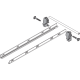 TANDEMBOX Mecanism de stabilizare laterală (construibil în sus), NL=500 mm, KB=1200 mm, Extensie totală, Sertar/extragere cu front înalt, R7037 gri închis