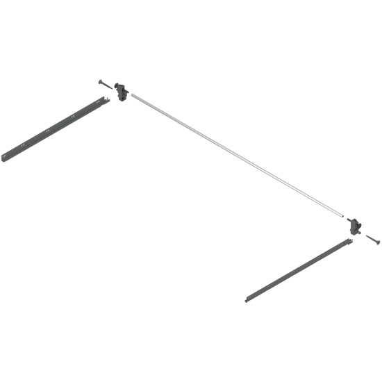 TANDEMBOX Mecanism de stabilizare laterală (construibil în sus), NL=550 mm, KB=1200 mm, Extensie totală, Sertar/extragere cu front înalt, R7037 gri închis