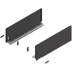 Laterală de sertar LEGRABOX, Înălţime C (177 mm), NL=500 mm, dreapta+stânga, pentru LEGRABOX pure, negru-terra mat