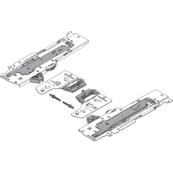 set (Unitate TIP-ON BLUMOTION + Declanşator + Adaptor), pentru TANDEMBOX, Tip S1, NL=270-300 mm, Greutate totală a extragerii=10-20 kg, dreapta+stânga, R7035 gri deschis