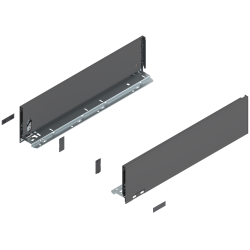 Laterală de sertar LEGRABOX, Înălţime K (128.5 mm), NL=500 mm, dreapta+stânga, pentru LEGRABOX pure, gri-orion mat