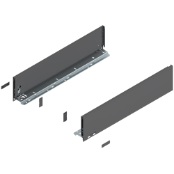 Laterală de sertar LEGRABOX, Înălţime K (128.5 mm), NL=550 mm, dreapta+stânga, pentru LEGRABOX pure, gri-orion mat