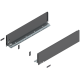 Laterală de sertar LEGRABOX, Înălţime K (128.5 mm), NL=550 mm, dreapta+stânga, pentru LEGRABOX pure, gri-orion mat