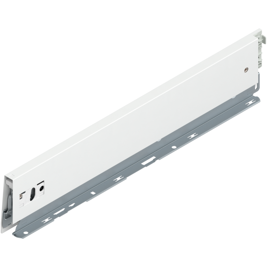 Laterală de sertar MERIVOBOX, Înălţime M (91 mm), NL=450 mm, stânga, alb-mătase mat