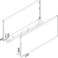 Laterală de sertar LEGRABOX, Înălţime F (241 mm), NL=550 mm, dreapta+stânga, pentru LEGRABOX pure, negru-terra mat