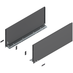 Laterală de sertar LEGRABOX, Înălţime F (241 mm), NL=600 mm, dreapta+stânga, pentru LEGRABOX pure, gri-orion mat