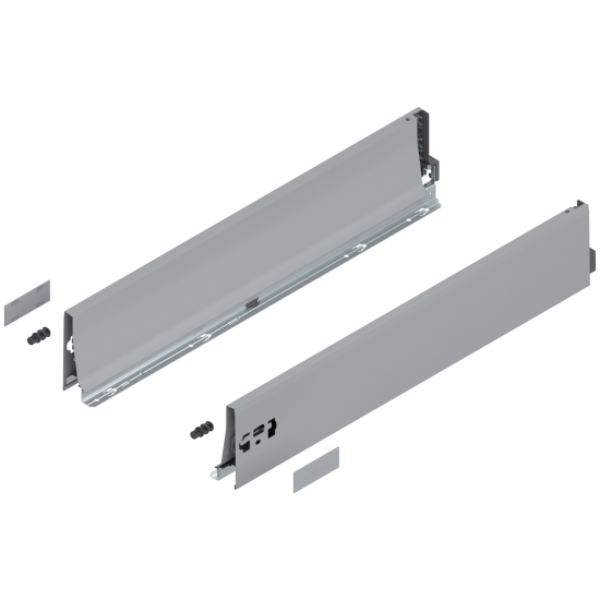 Laterală TANDEMBOX, Înălţime K (115.6 mm), NL=600 mm, dreapta+stânga, pentru TANDEMBOX antaro , R9006 gri aluminiu