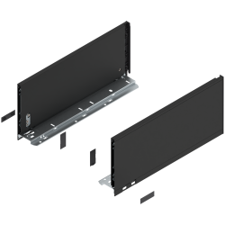 Laterală de sertar LEGRABOX, Înălţime C (177 mm), NL=400 mm, dreapta+stânga, pentru LEGRABOX pure, negru-carbon mat