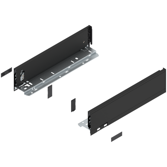 Laterală LEGRABOX, Înălţime M (90.5 mm), NL=350 mm, dreapta+stânga, pentru LEGRABOX pure, negru-carbon mat
