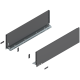Laterală de sertar LEGRABOX, Înălţime C (177 mm), NL=600 mm, dreapta+stânga, pentru LEGRABOX pure, gri-orion mat