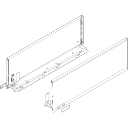 Laterală de sertar LEGRABOX, Înălţime C (177 mm), NL=600 mm, dreapta+stânga, pentru LEGRABOX pure, gri-orion mat