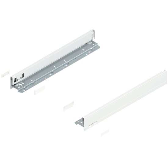 Laterală de sertar LEGRABOX, Înălţime N (66.5 mm), NL=500 mm, dreapta+stânga, pentru LEGRABOX pure, alb-mătase mat