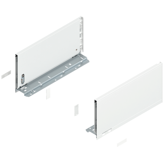 Laterală de sertar LEGRABOX, Înălţime C (177 mm), NL=350 mm, dreapta+stânga, pentru LEGRABOX pure, alb-mătase mat